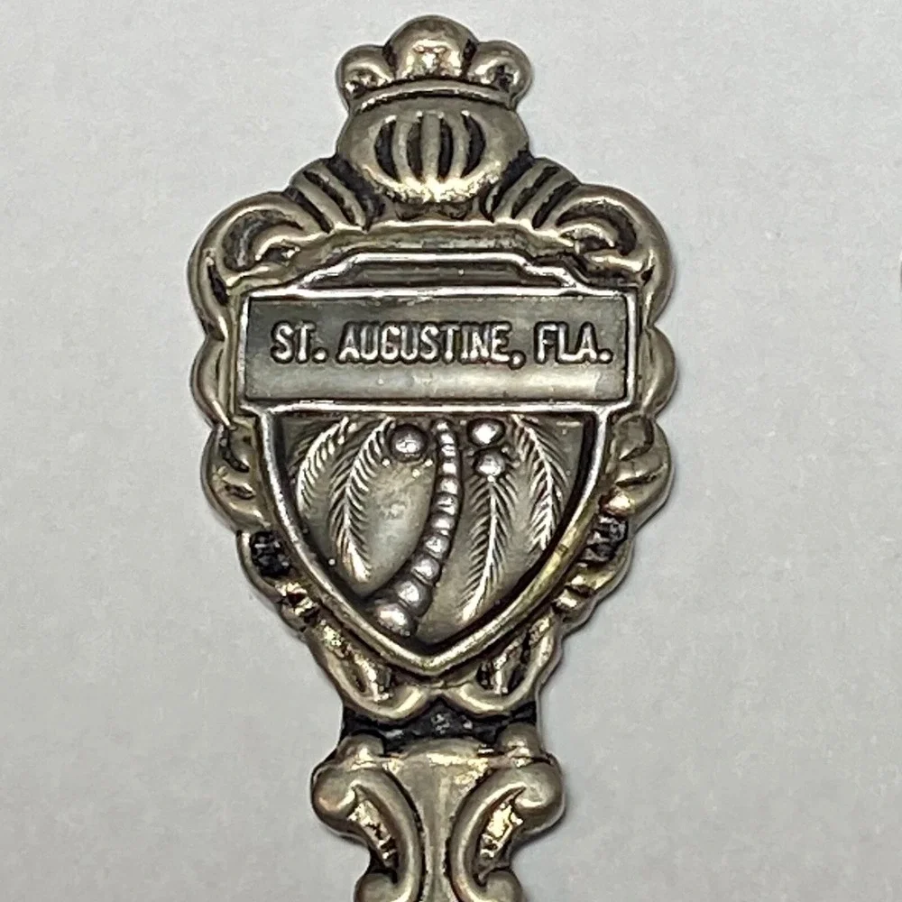 Florida Souvenir ST Augustine, FLA Lady Beach Palm Tree 4 3/4 Travel Spoon Klepa